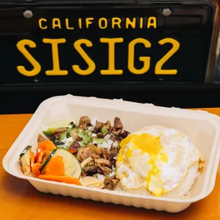 Sisig plate with a fried egg
