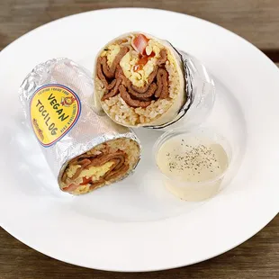 Vegan Tosilog Burrito