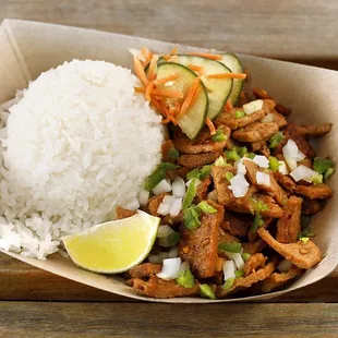 Vegan Sisig Rice Plate