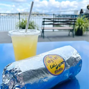 California sisig burrito with vegan chicken