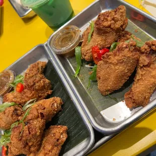 Sinigang Wings and Pandan Tea