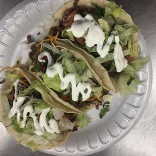 3 Chicken Tacos with everything