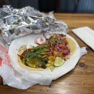 a plate of food on a table