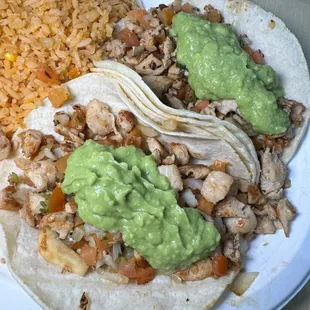 a plate of mexican food
