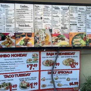 Drive thru menu