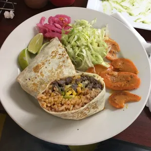 a plate of mexican food