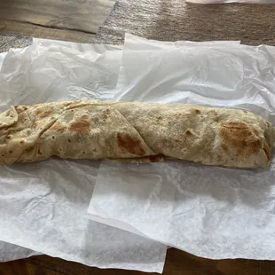 Huge breakfast burrito