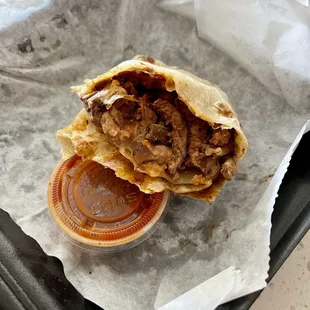 *Red Chile Carne Asada Burrito