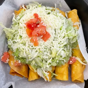 Chicken rolled tacos