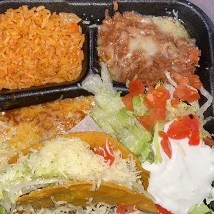 Combo #1 - cheese enchilada and a beef taco