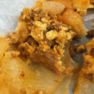 Chorizo with potatoes barely any beans. Had to get a magnifying glass to find them.  $1 each add on.