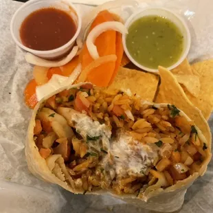 Big Smile while loving this delicious Shrimp Burrito with the gorgeous carrots, onions and the addicting tomatillo!