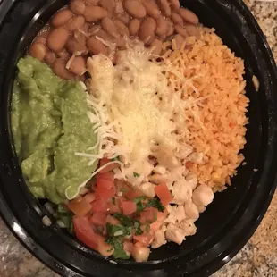 Chicken Baja bowl with salsa