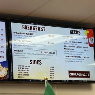 Updated menu