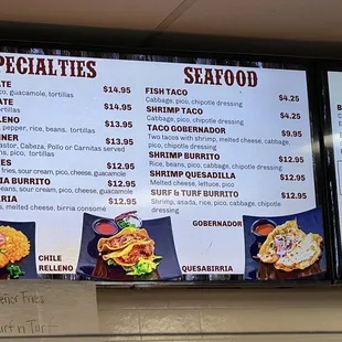 Updated menu