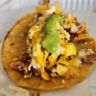 Bacon and Eggs Breakfast Taco