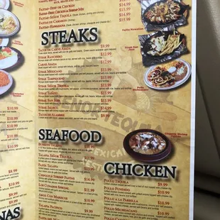 a menu for a mexican restaurant