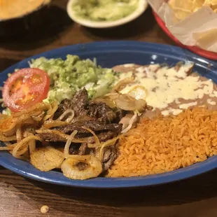 a plate of mexican food