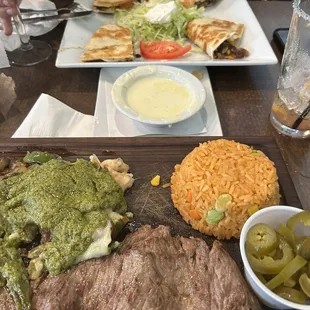 Steak fajitas. And steak Monterey