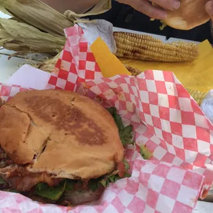 a person eating a sandwich