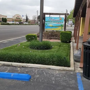 a sign for the restaurant