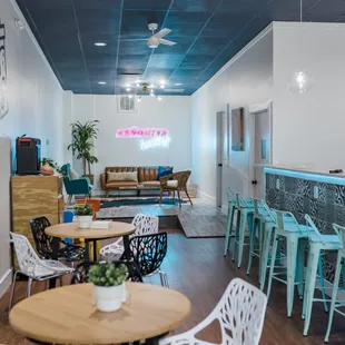 a view of the dining area