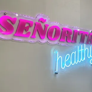 a neon sign with the word senorita