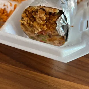 Chicken grande Burrito Grande Dinner *