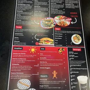 menu