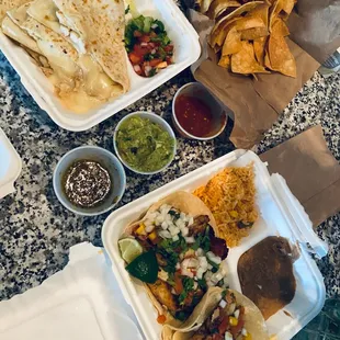 a variety of food items