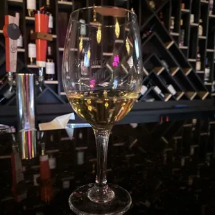 a glass of white wine