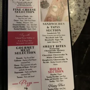 menu