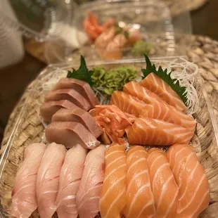 8pc Nigiri &amp; 10 pc Sashimi $55 + $2 ( all salmon &amp; hamachi ) 5/5