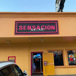 Front door, fresh paint and fun sign!