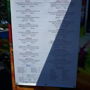 menu