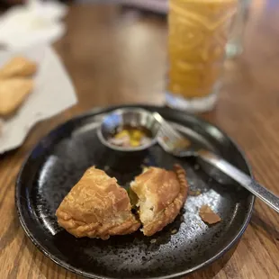 Curry Puff ( you can ask for a veggie version) - yummy.