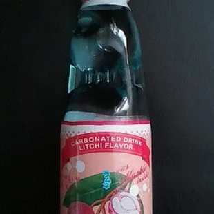 Japanese Carbonated Lychee Drink with marble inside