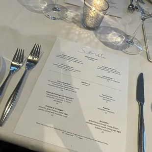 menu