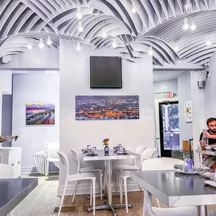 a view of the dining area