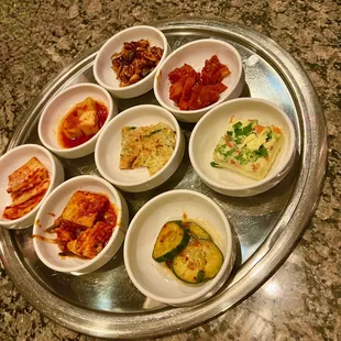 complimentary banchan side dishes