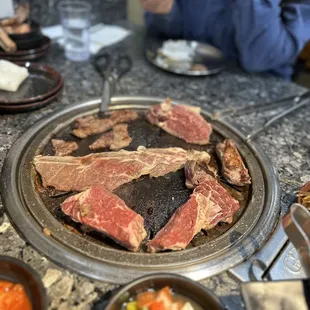 a variety of food items on a table