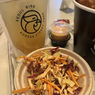 Slaw and yuzu lemonade