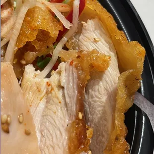 super thin crispy batter, juicy ass meat.