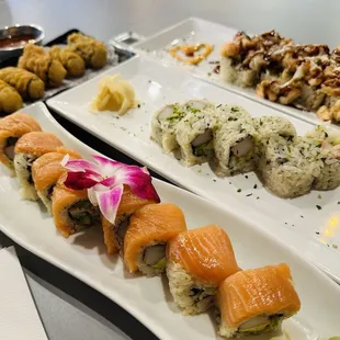 Alaskan Roll, California Roll, Baked Lop Roll, Seaweed Rolls