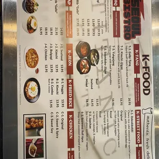 K-Food Menu