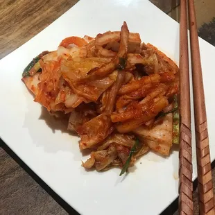 Whole napa cabbage cut up. Absolutely great!