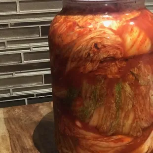 7lbs whole napa cabbage kimchi. $19 a jar.