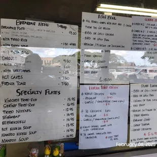 Current menu