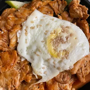 a fried egg on a plate
