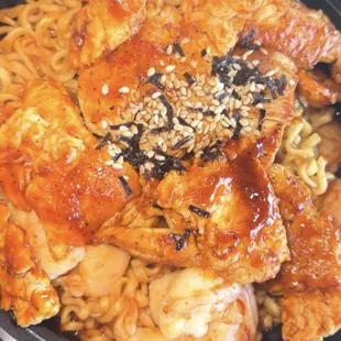 Buldak Fire Chicken Noodle w/ shrimp added